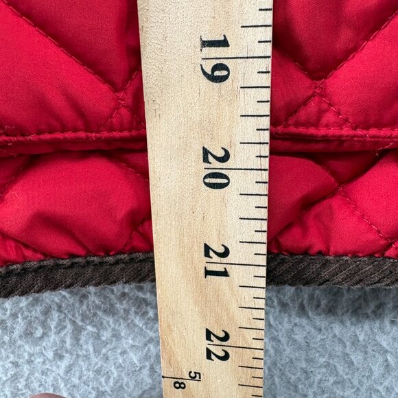 Polo Ralph Lauren Girls Red Quilted Barn Jacket Corduroy Collar Size 5 - Picture 12 of 13